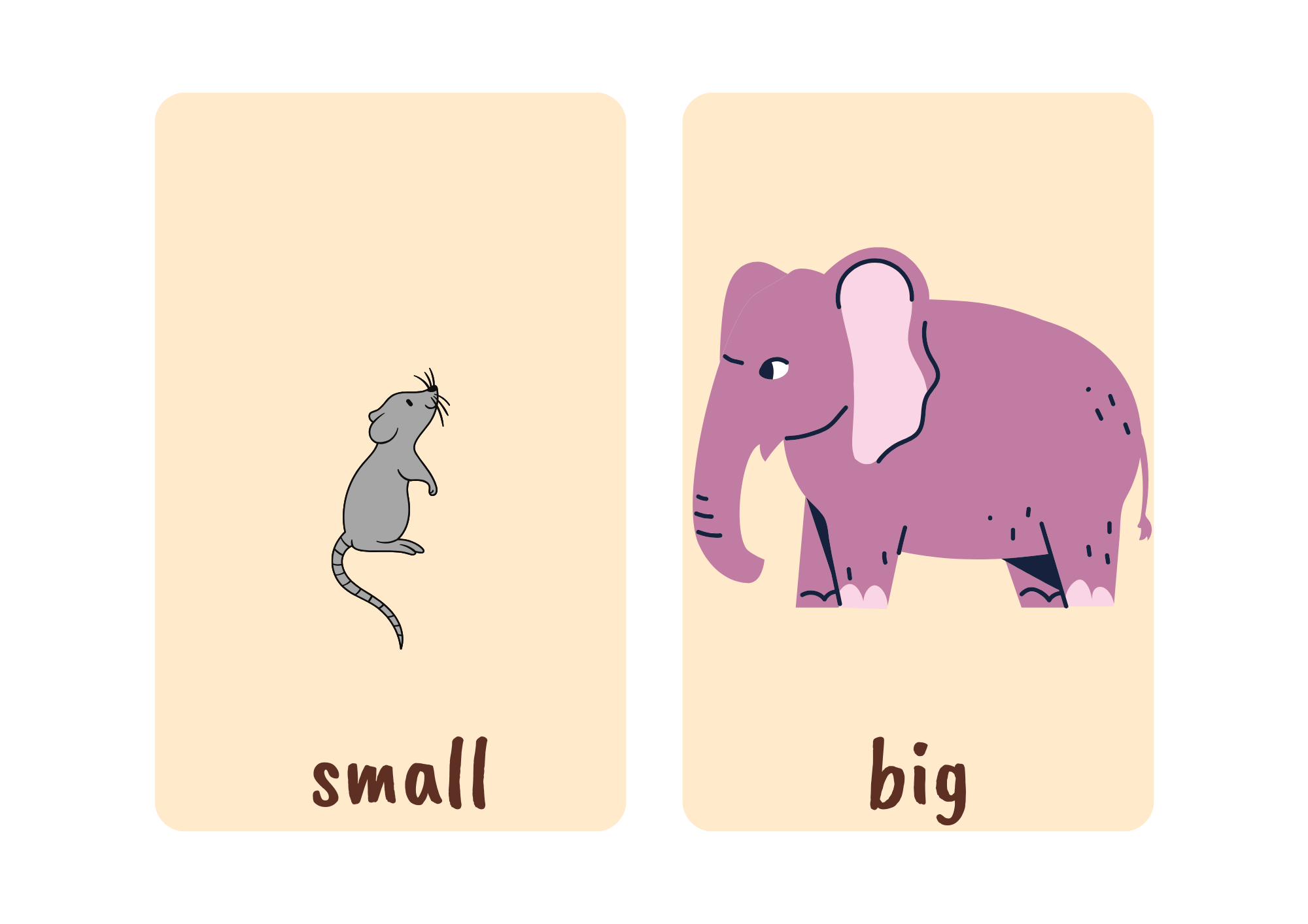 Child learning adjectives